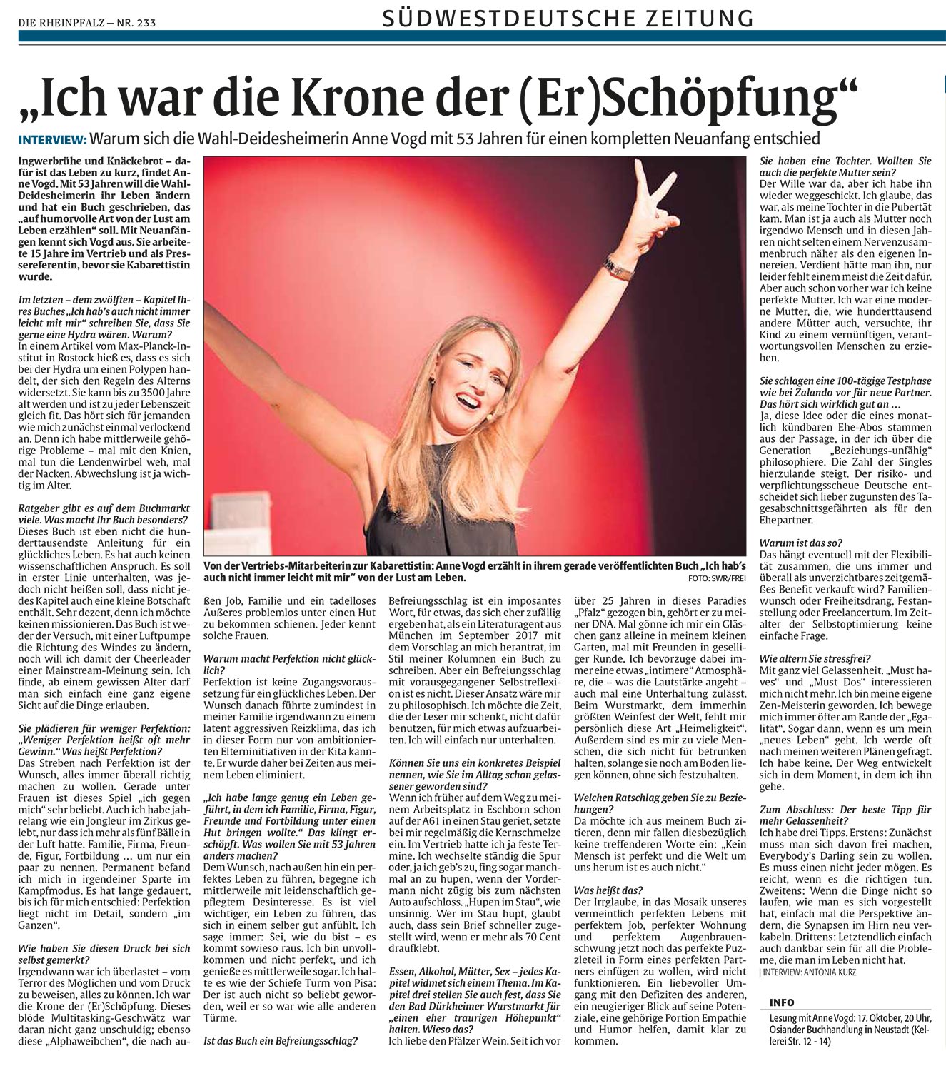 Ich war die Krone der (Er)Schöpfung