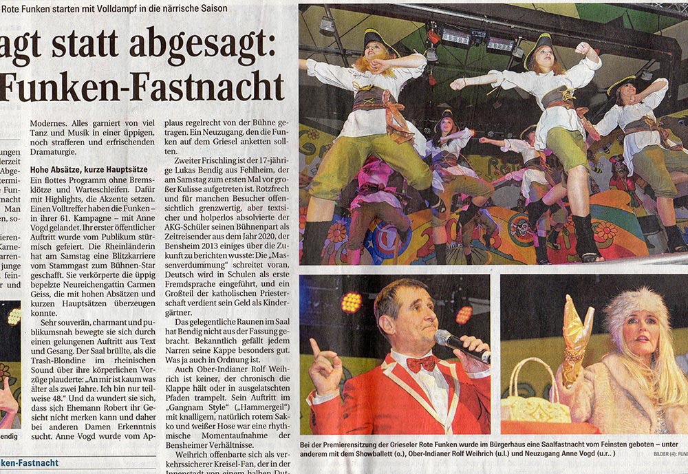 Angesagt statt abgesagt