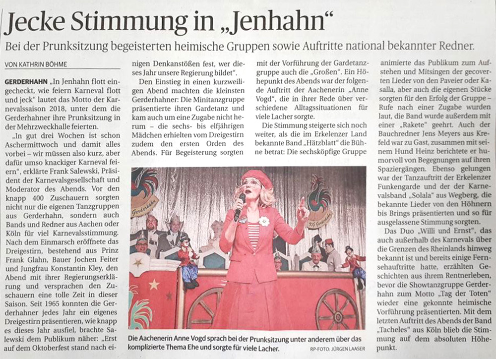 Jecke Stimmung im Jehnhahn