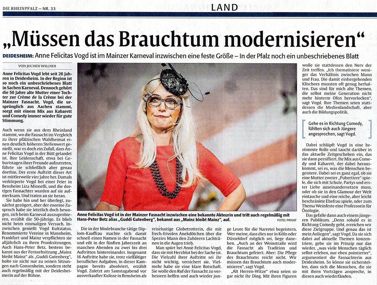 Wir müssen das Brauchtum modernisieren