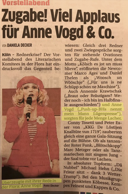 Vorstellabend: Zugabe ! Viel Applaus